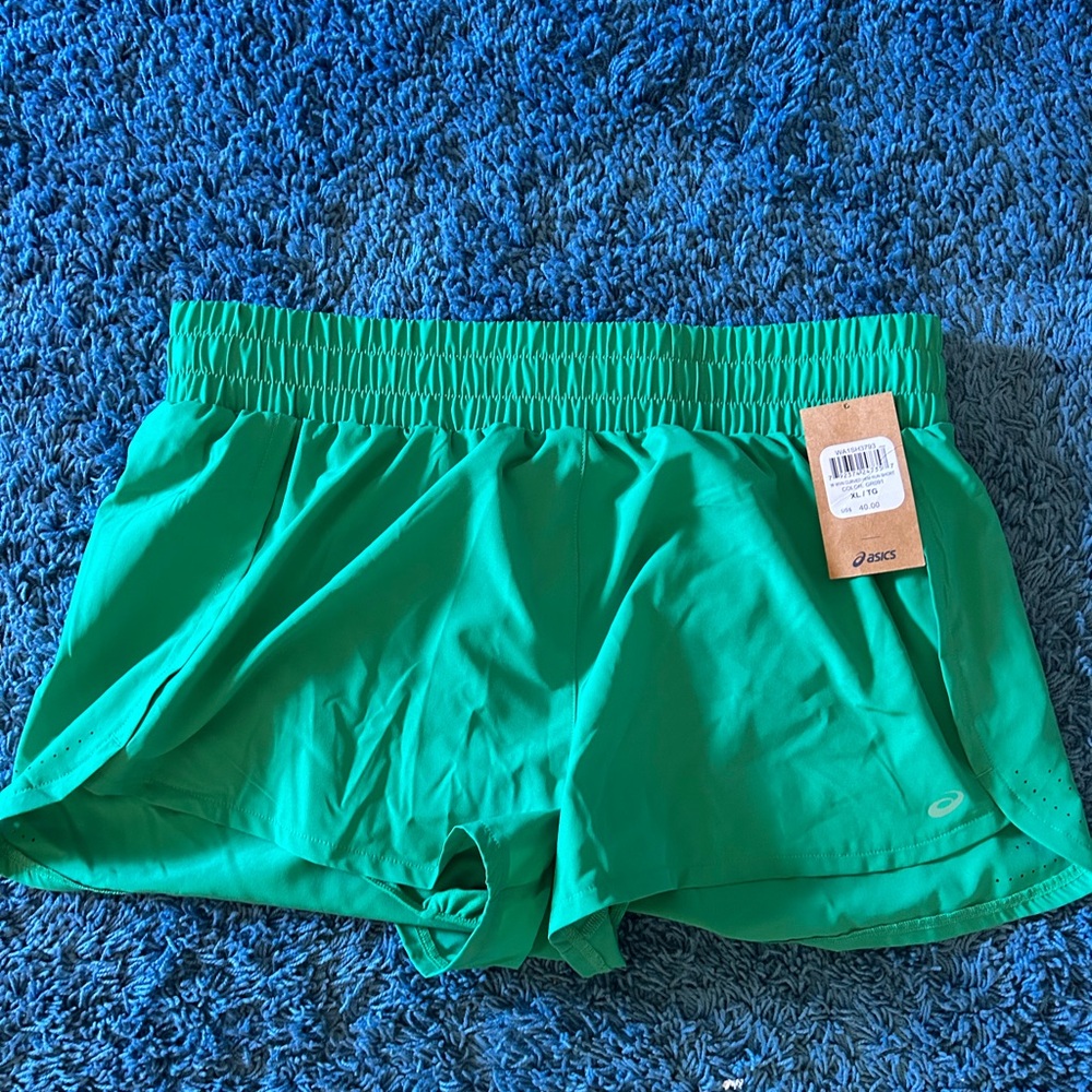 ASICS Women's Vibrant Green Athletic Shorts